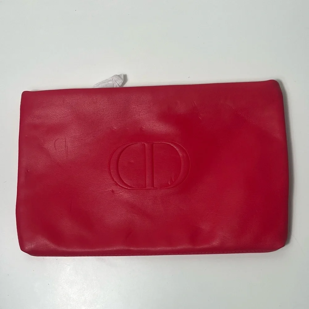 Christian Dior CD Logo Cosmetic Makeup Travel Dopp Kit Toiletry Bag Clutch Pouch